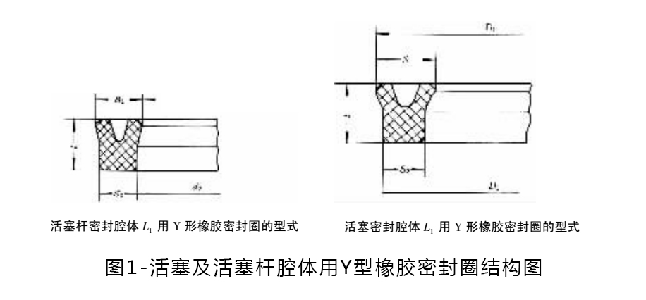 活塞及活塞桿腔體用Y型橡膠密封圈結構圖