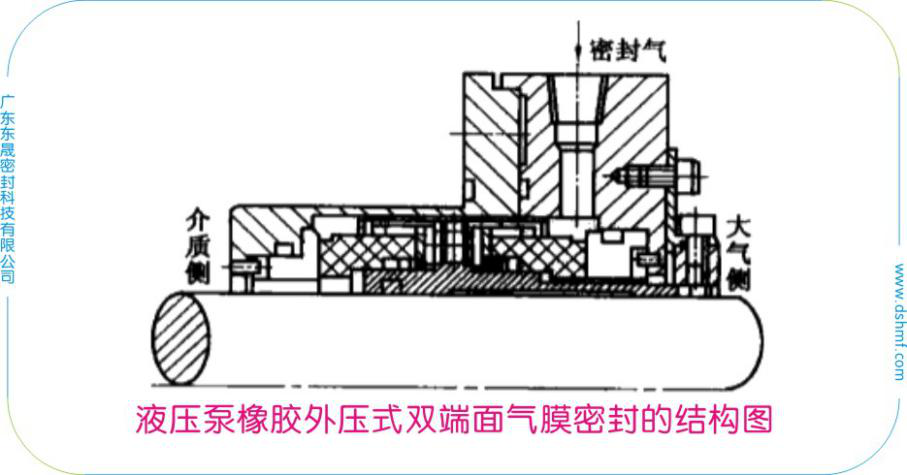 液壓泵橡膠外壓式雙端面氣膜密封的結(jié)構(gòu)圖