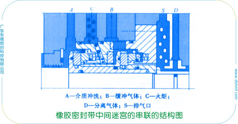 橡膠密封圈帶中間迷宮的串聯(lián)的結(jié)構(gòu)圖