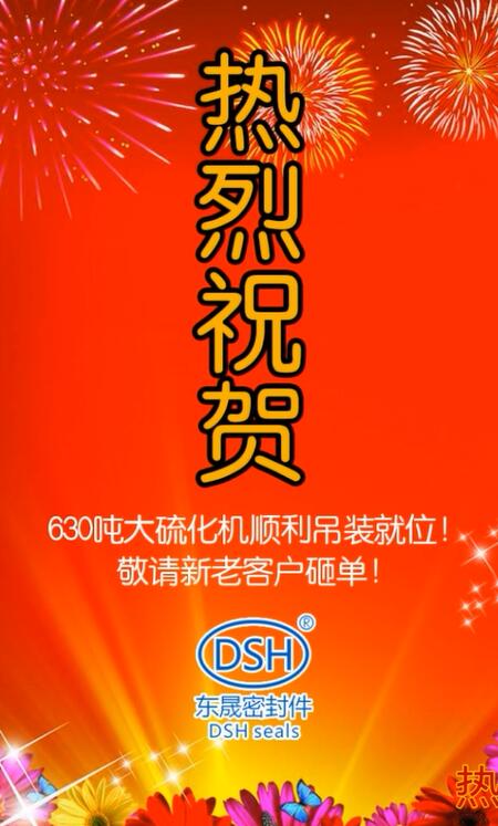 熱烈祝賀：東晟密封件630噸大硫化機順利吊裝就位！敬請新老客戶砸單！